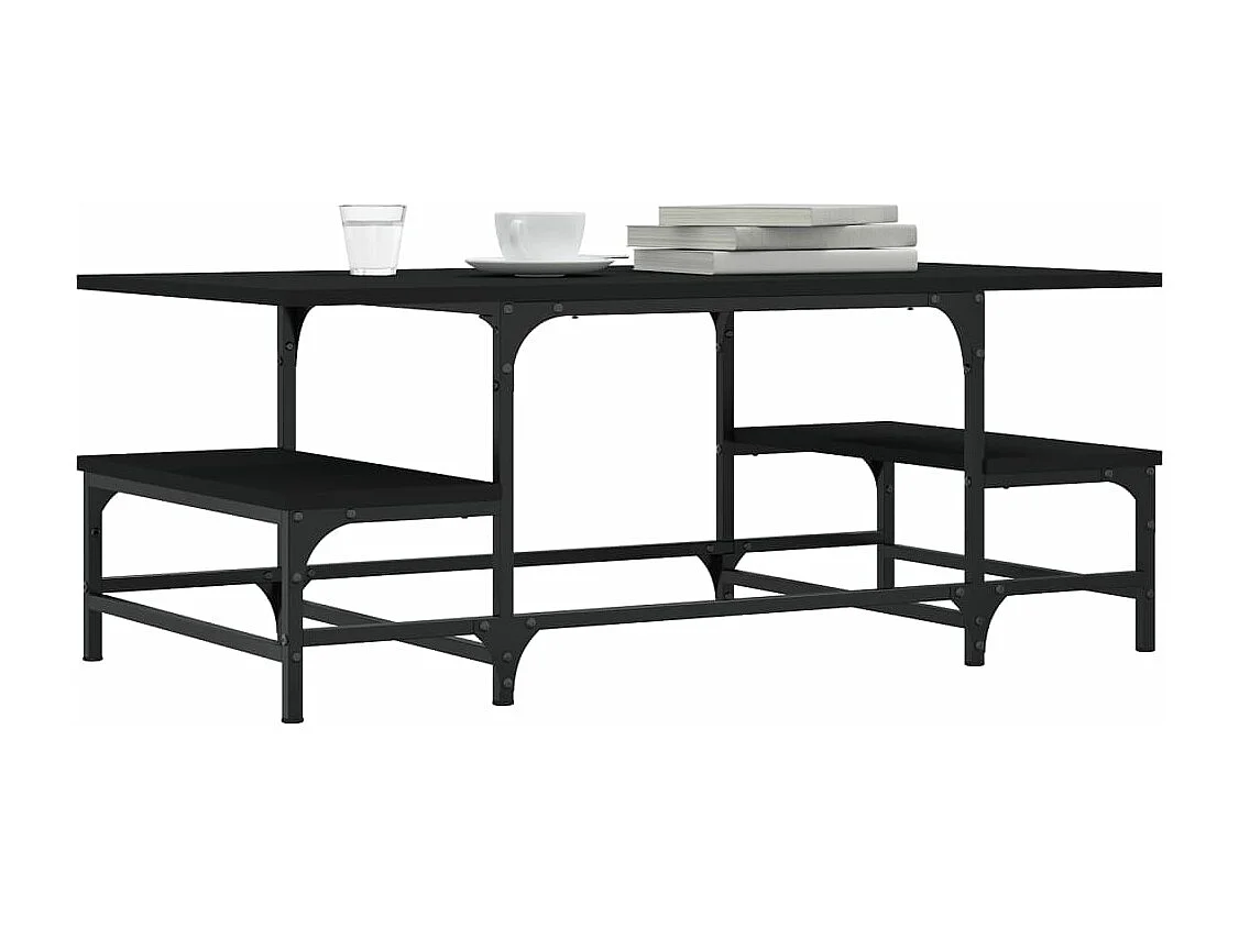 Table basse noir 100x50,5x40 cm bois d'ingénierie