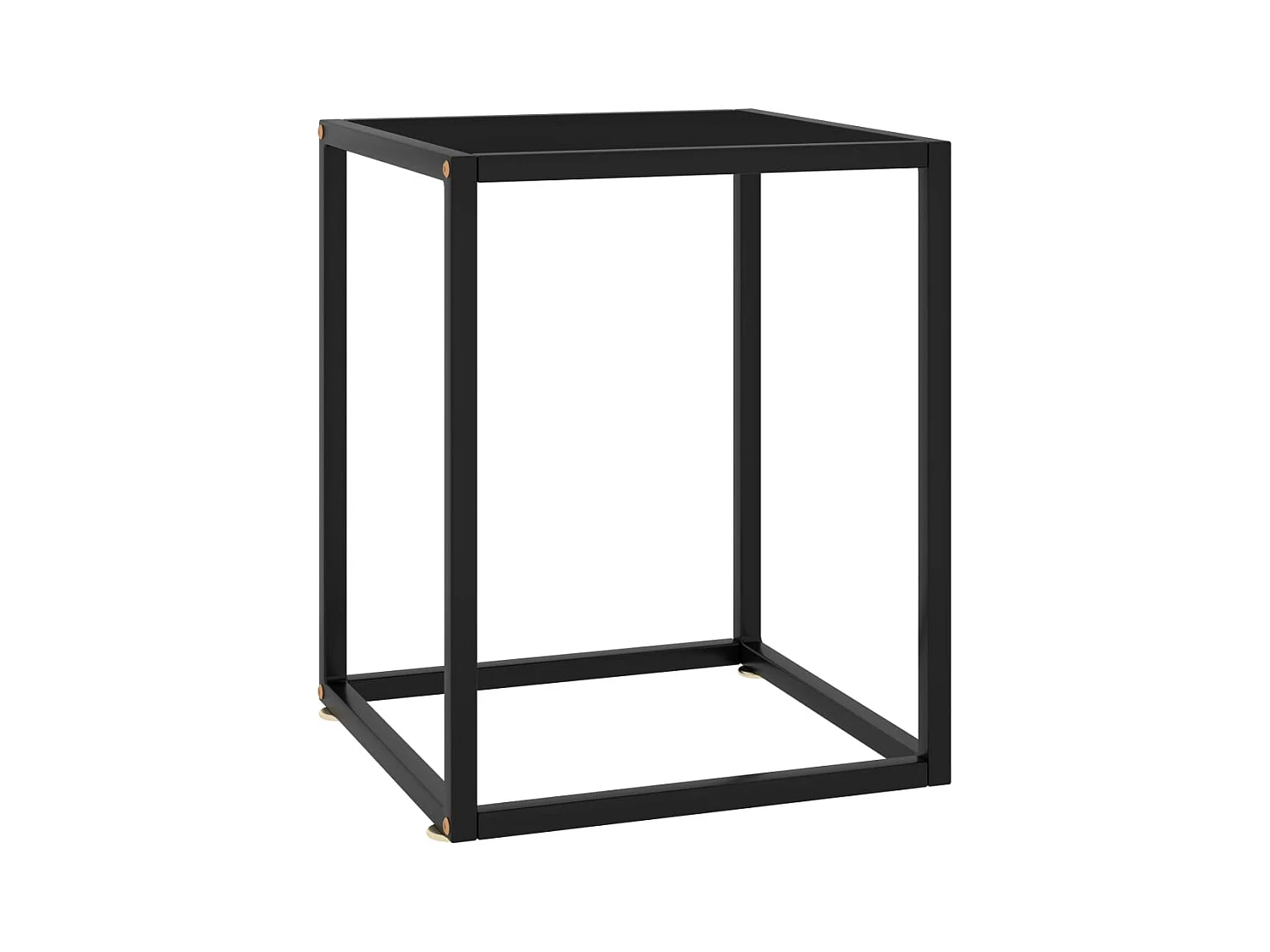Table basse Noir avec verre noir 40x40x50 cm