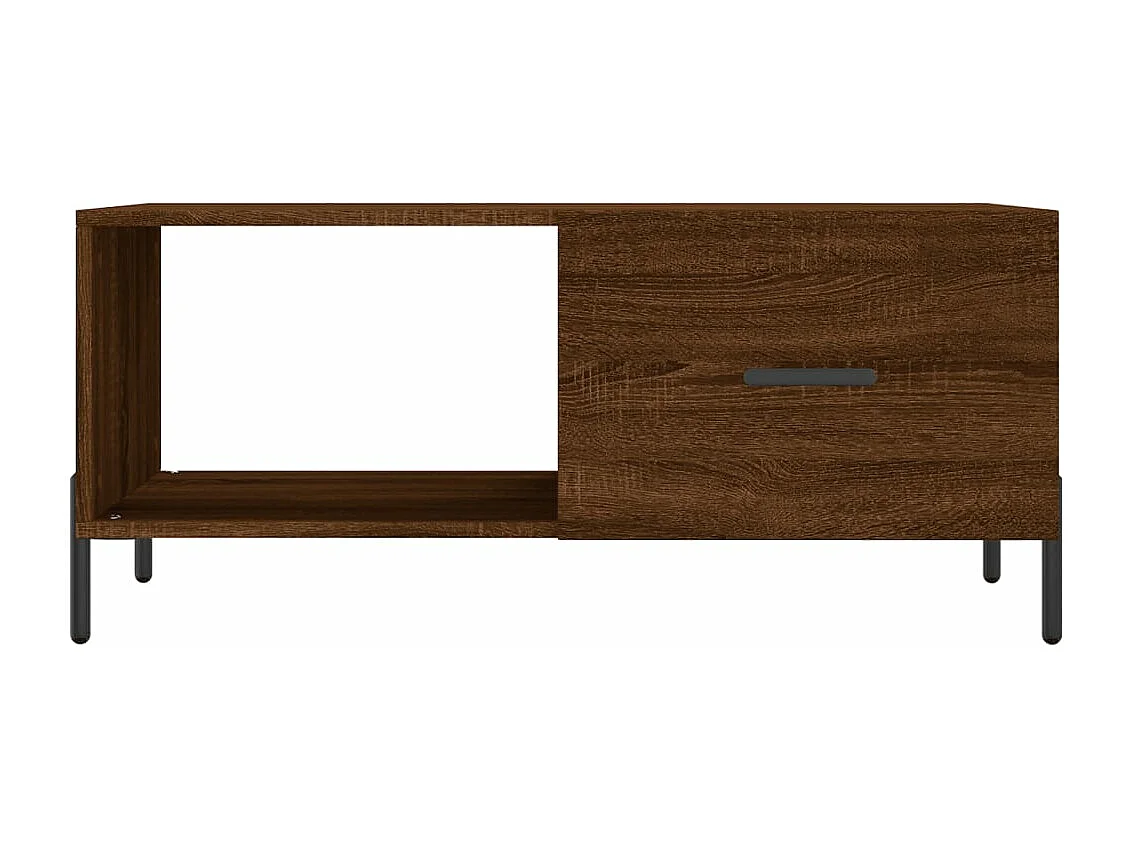 Mesa de centro madera contrachapada roble marrón 90x50x40 cm