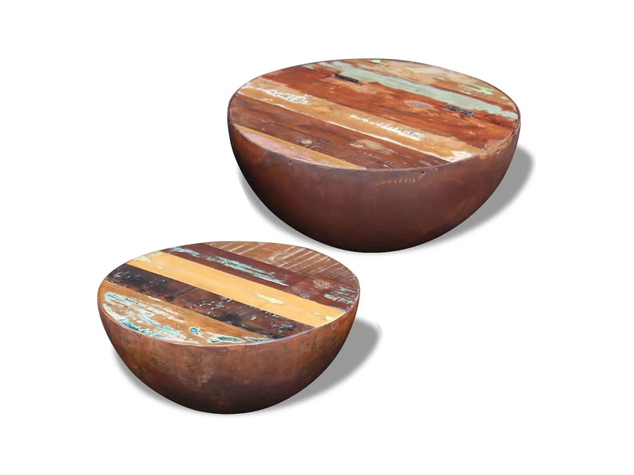 Ensemble de 2 tables basses Bois de récupération massif