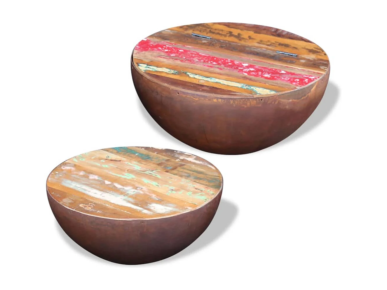 Ensemble de 2 tables basses Bois de récupération massif