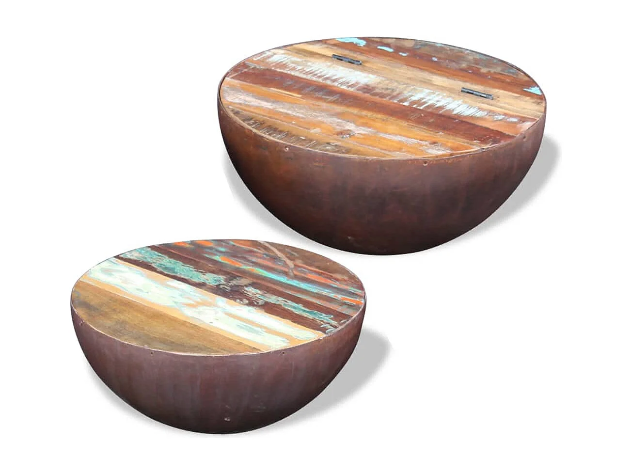 Ensemble de 2 tables basses Bois de récupération massif