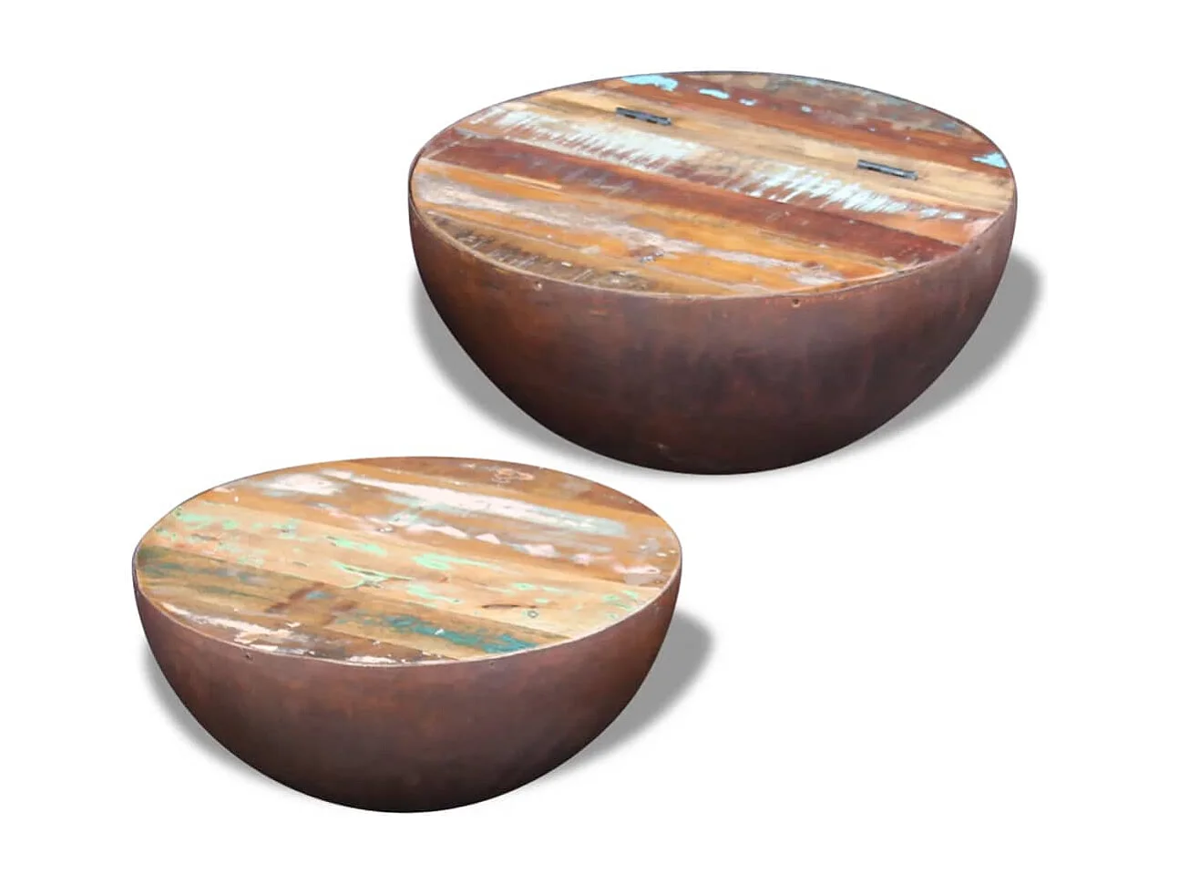 Ensemble de 2 tables basses Bois de récupération massif