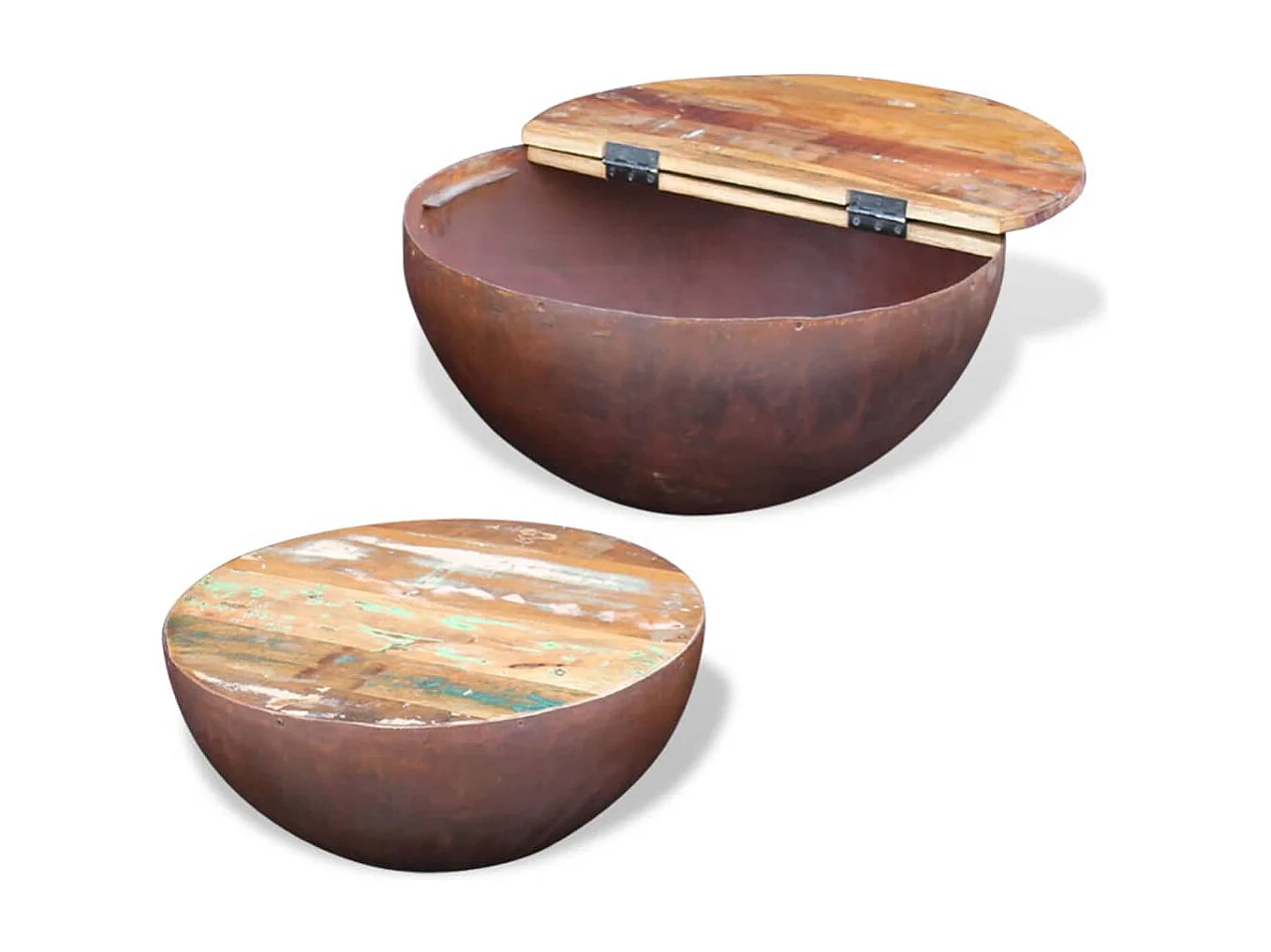 Ensemble de 2 tables basses Bois de récupération massif