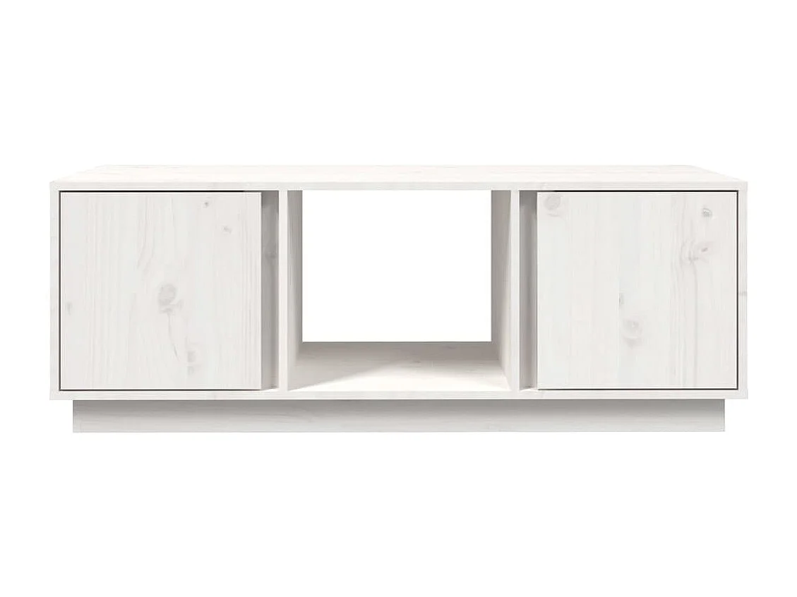 Table basse Blanc 110x50x40 cm Bois massif de pin