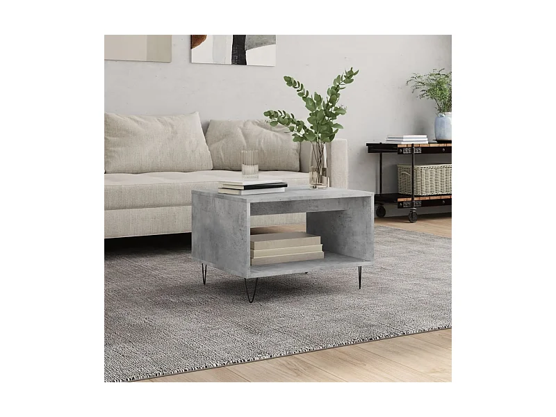 Salontafel 60x50x40 cm bewerkt hout betongrijs
