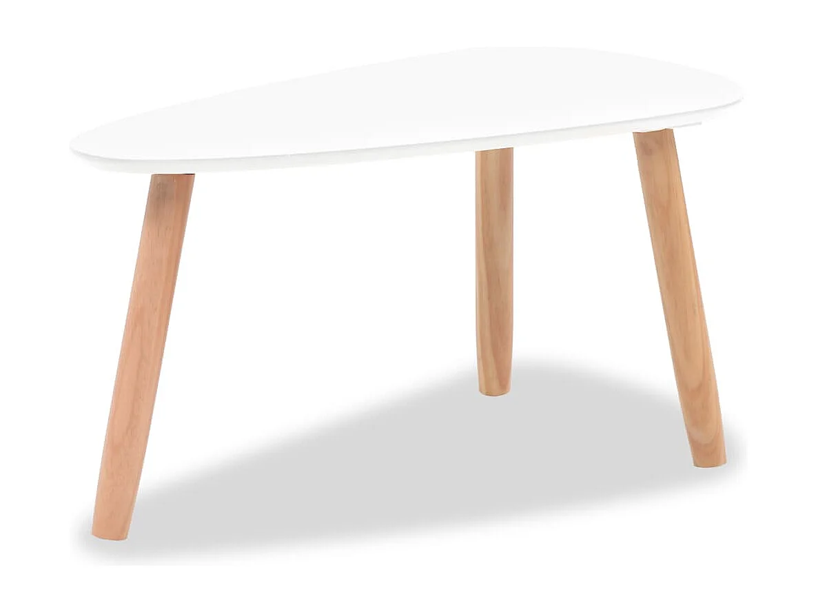 Ensemble de tables basses 2 pièces Bois de pin massif Blanc
