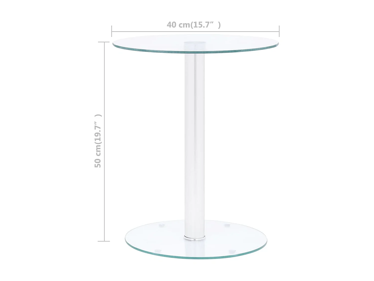 Mesa de centro 40 cm vidro temperado transparente