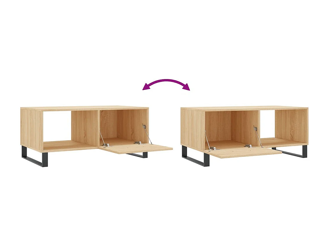 Table basse chêne sonoma 90x50x40 cm bois d'ingénierie