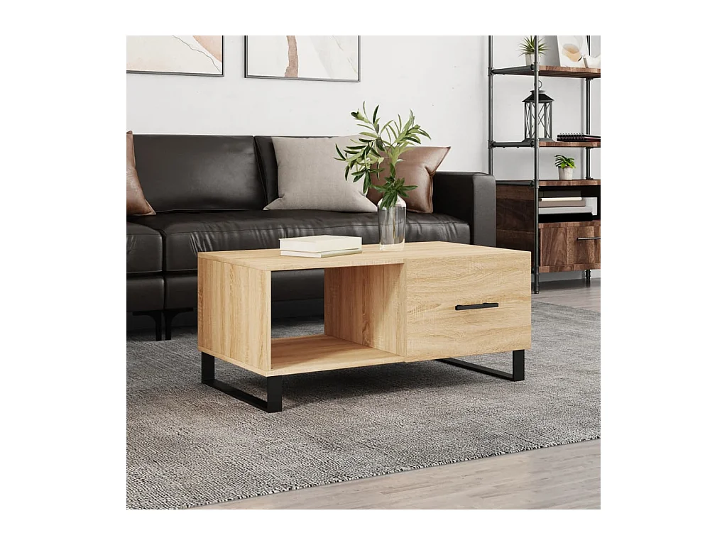 Table basse chêne sonoma 90x50x40 cm bois d'ingénierie