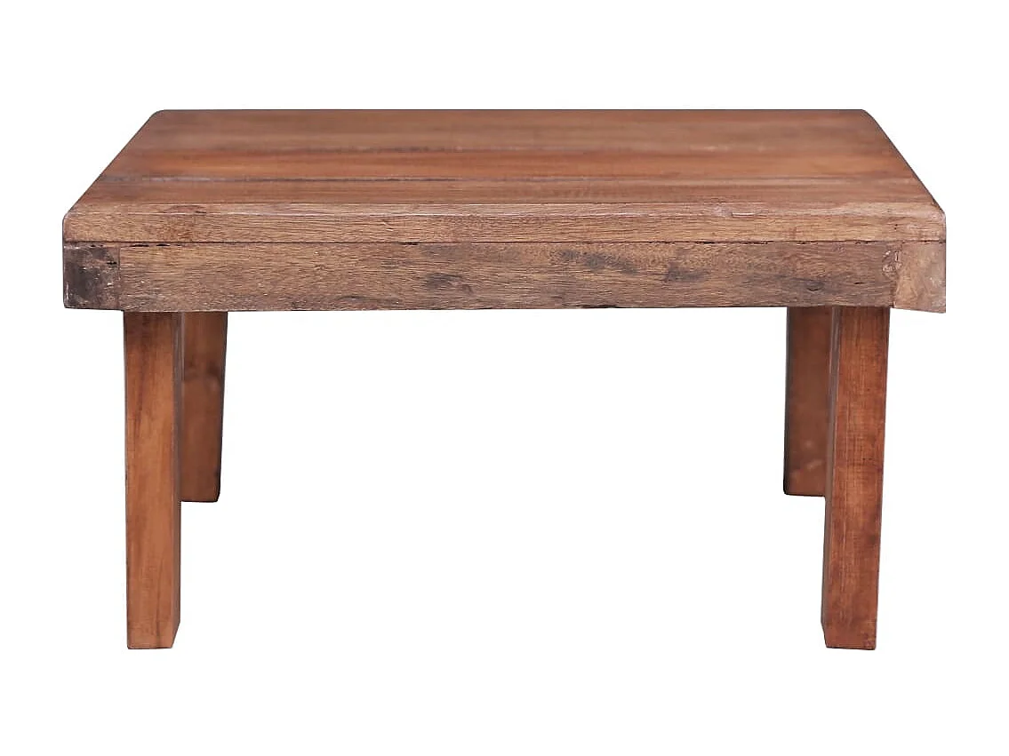 Mesa de centro de madera maciza reciclada 60x45x23 cm