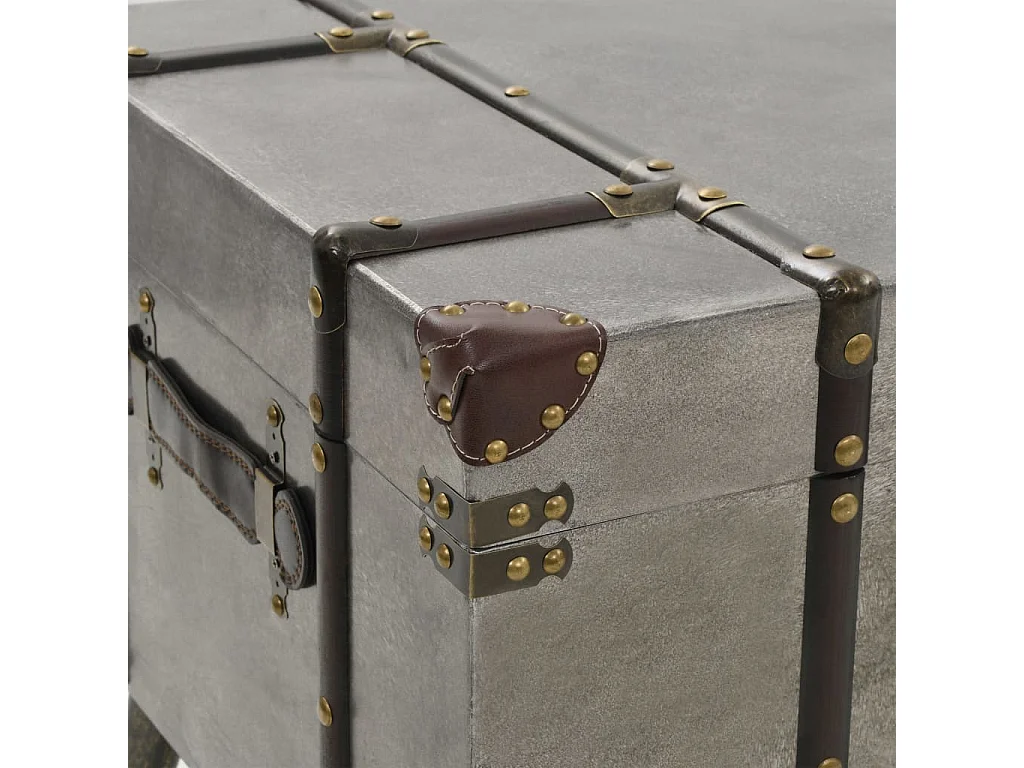 Mesa de centro em MDF e alumínio 102x51x47,5 cm