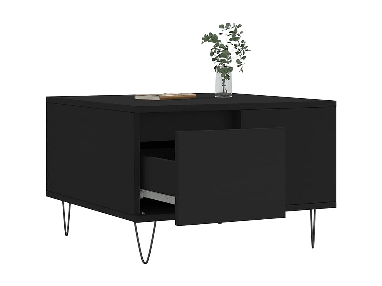 Table basse noir 55x55x36,5 cm bois d'ingénierie