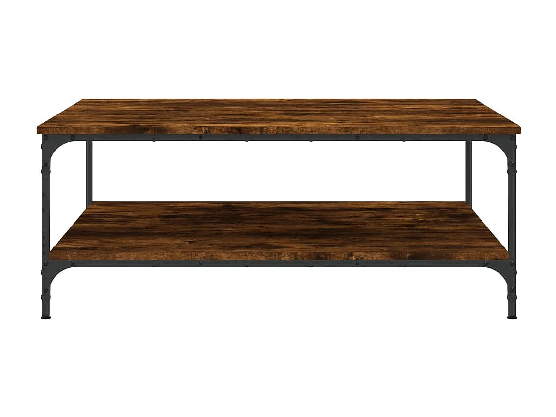 Table basse chêne fumé 100x100x40 cm bois d'ingénierie