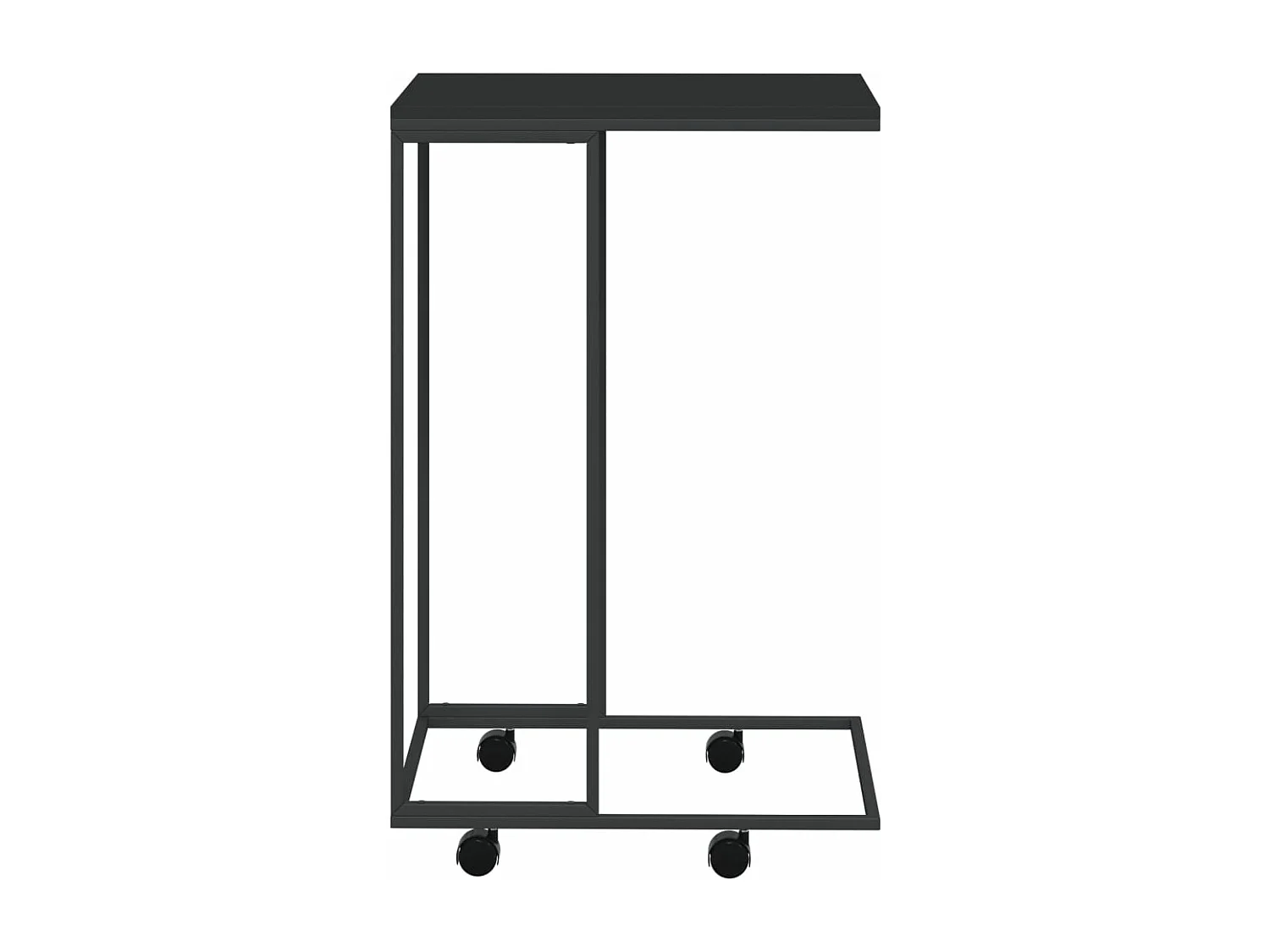 Table d'appoint avec roues Noir 40x30x63,5 cm Bois d'ingénierie