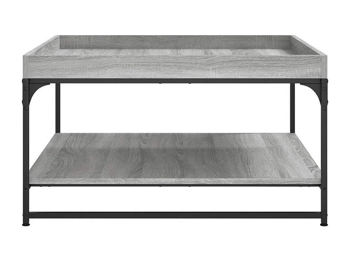 Table basse sonoma gris 80x80x45 cm bois d'ingénierie et fer