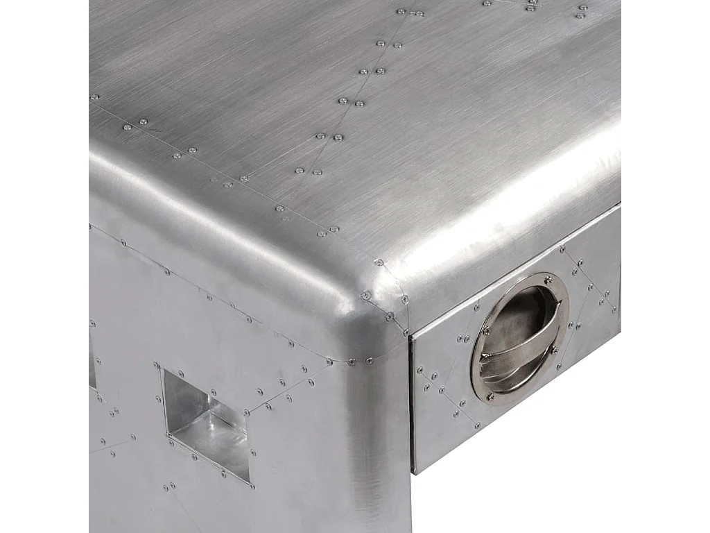 Mesa de centro aviador c/ 3 gavetas piloto de aeronave vintage