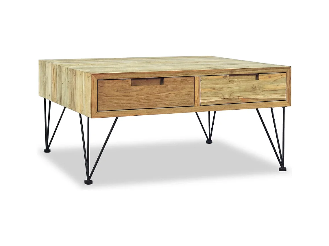 Table basse 80 x 80 x 40 cm Teck massif