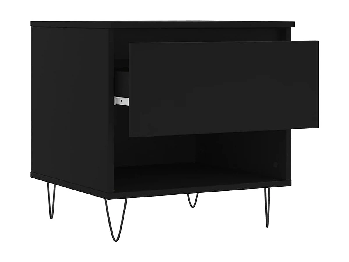 Table basse noir 50x46x50 cm bois d’ingénierie