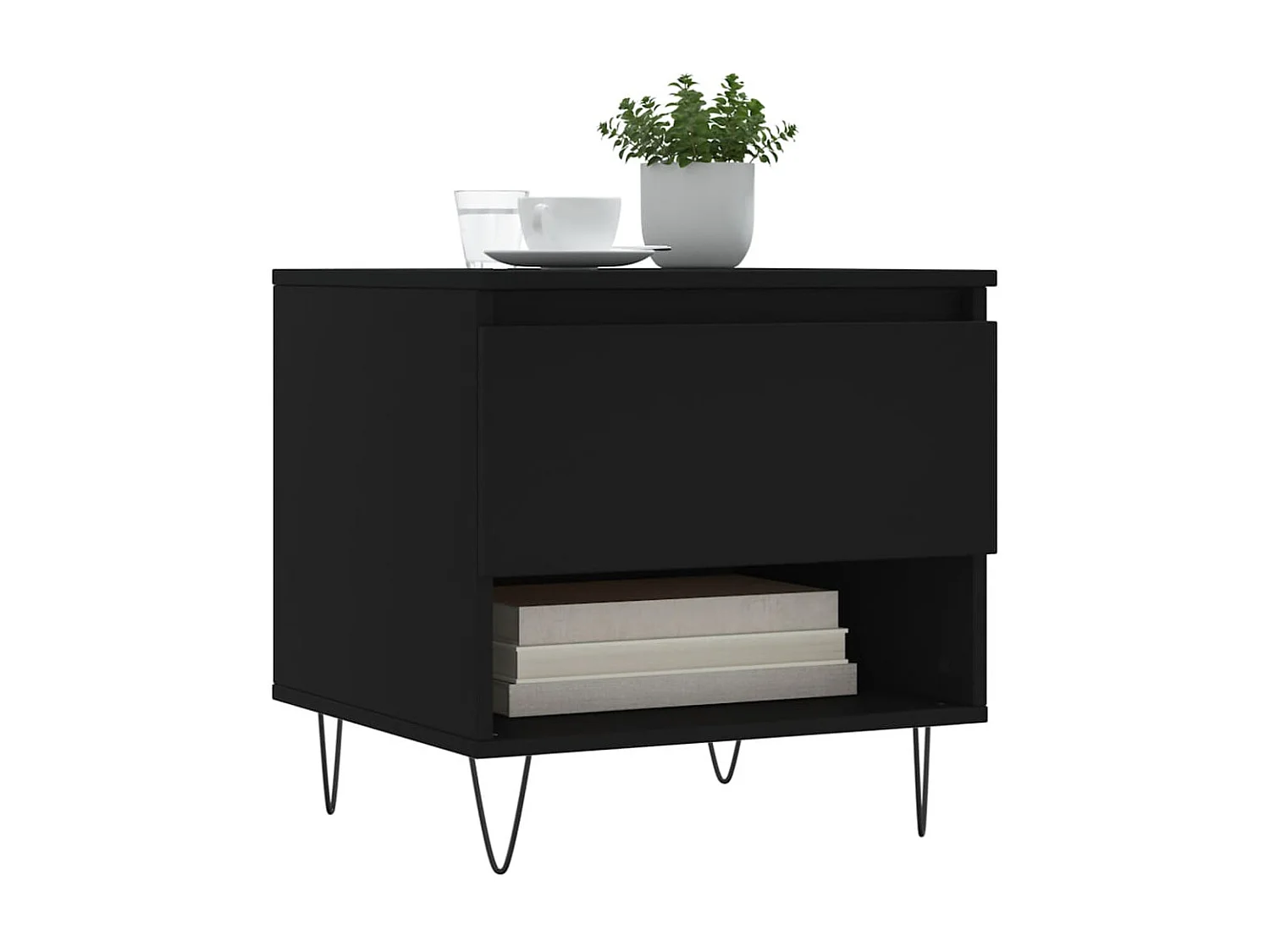 Table basse noir 50x46x50 cm bois d’ingénierie