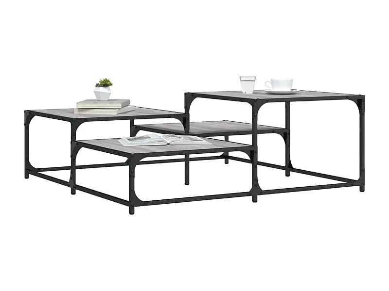 Mesa de centro 107x107x40 cm derivados de madeira cinza sonoma