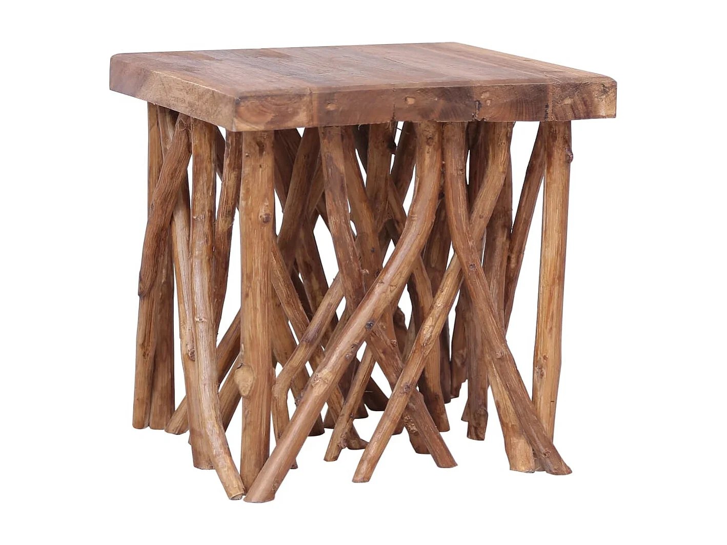 Mesa de centro feita de troncos 40x40x40 cm madeira maciça