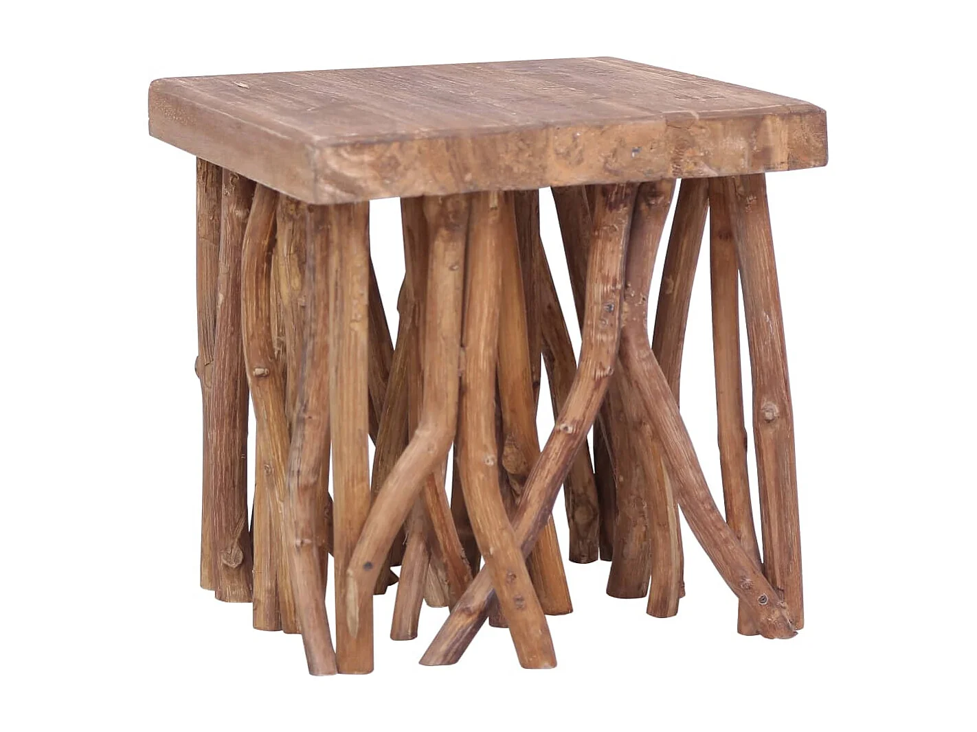 Mesa de centro feita de troncos 40x40x40 cm madeira maciça