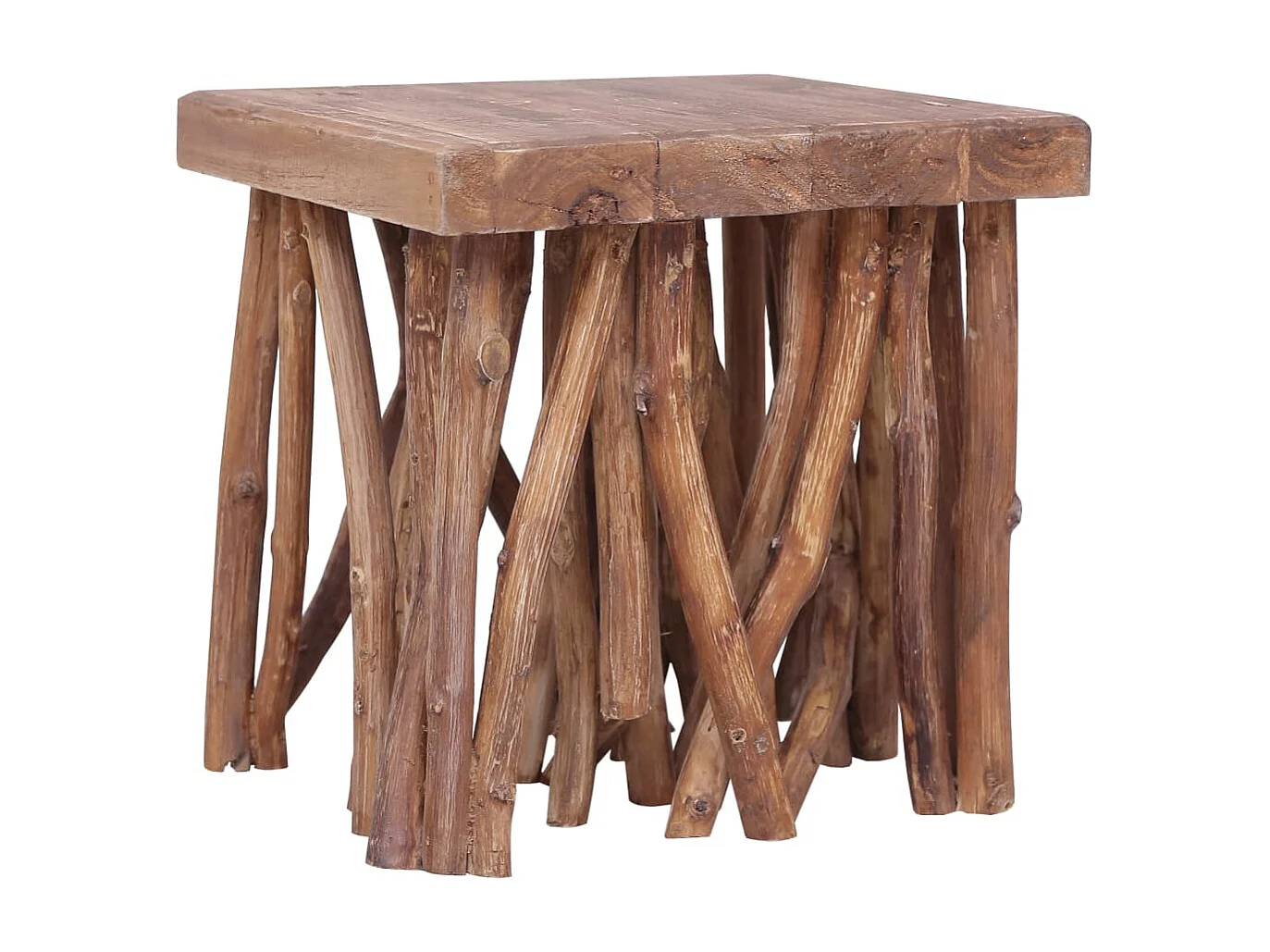 Mesa de centro feita de troncos 40x40x40 cm madeira maciça