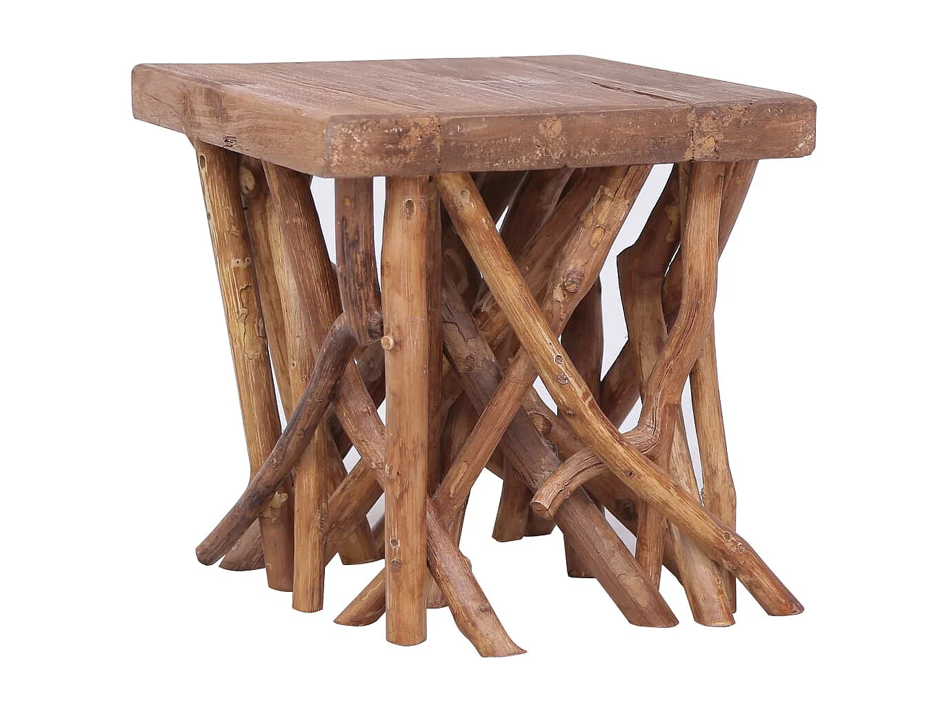 Mesa de centro feita de troncos 40x40x40 cm madeira maciça