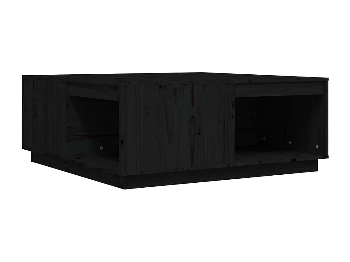 Table basse Noir 100x101x40,5 cm Bois massif de pin