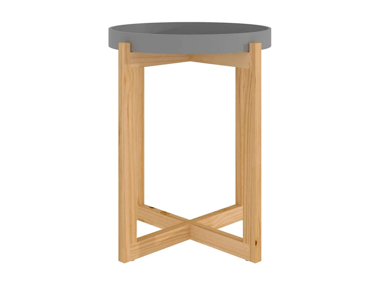 Table basse Gris 41x41x48,5 cm Bois d'ingénierie et pin massif
