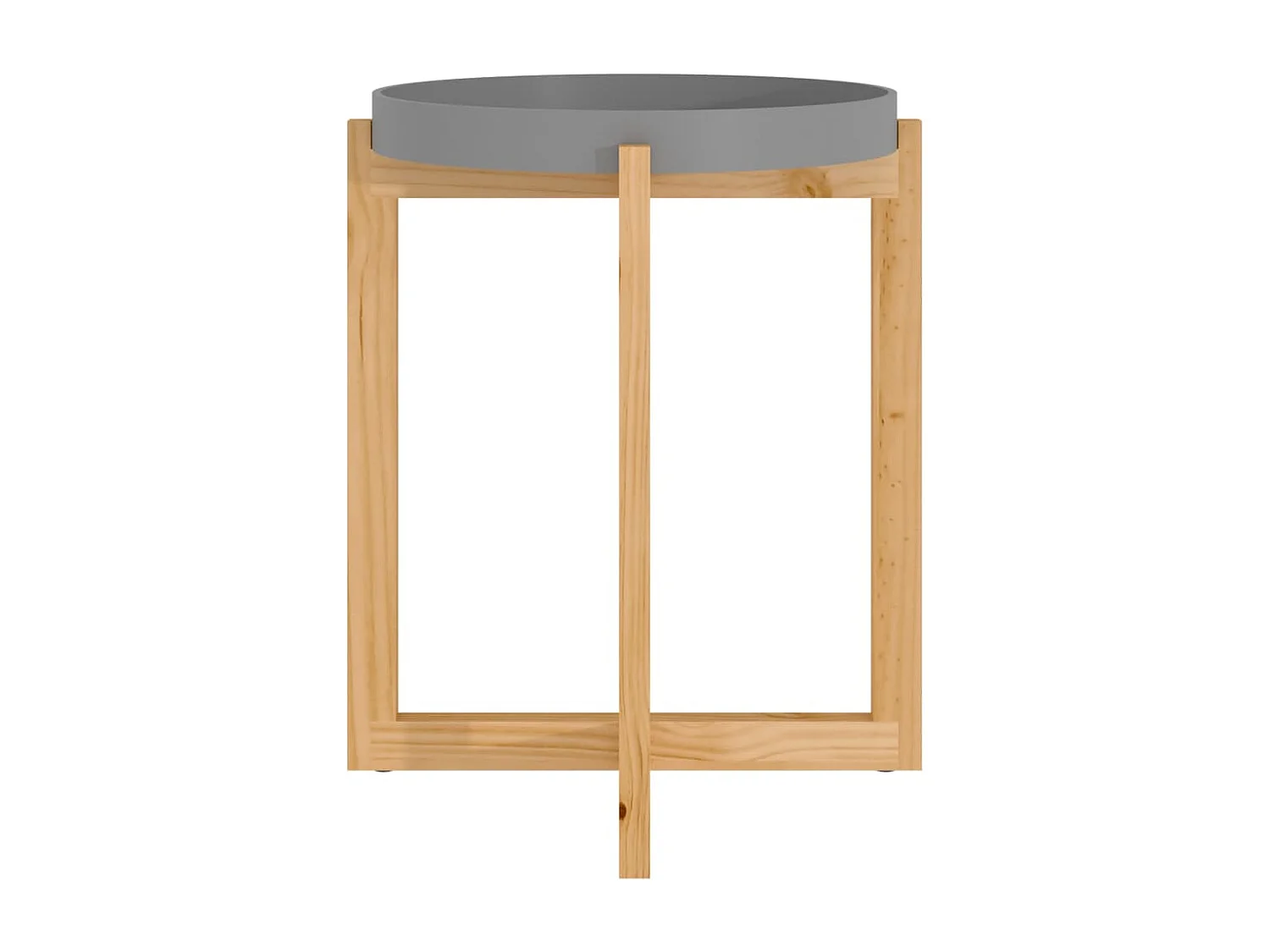 Table basse Gris 41x41x48,5 cm Bois d'ingénierie et pin massif