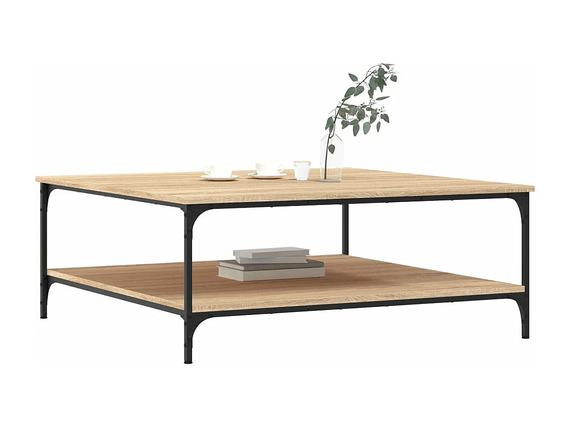 Table basse chêne sonoma 100x100x40 cm bois d'ingénierie