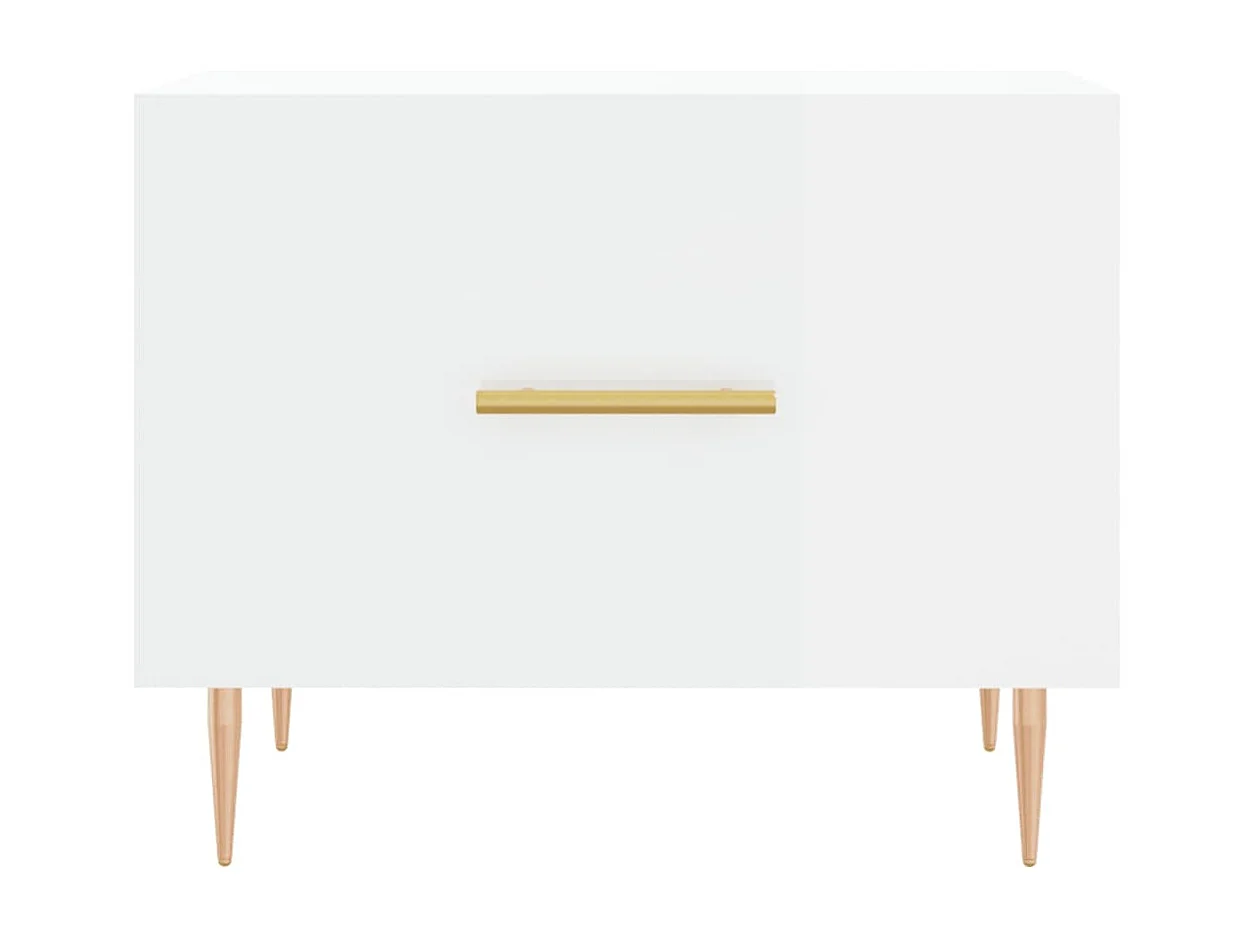 Mesa de centro madera de ingeniería brillo blanco 50x50x40 cm