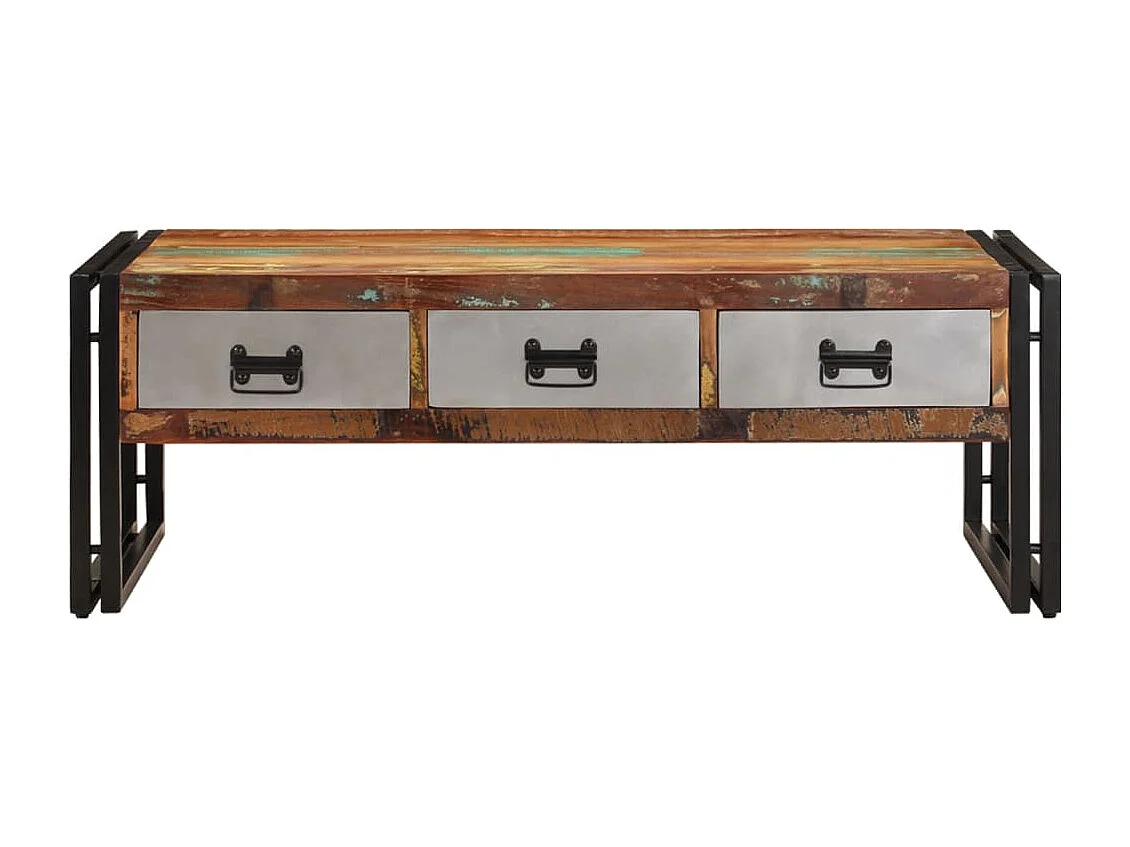 Table basse avec 3 tiroirs Bois de récupération 100x50x35 cm