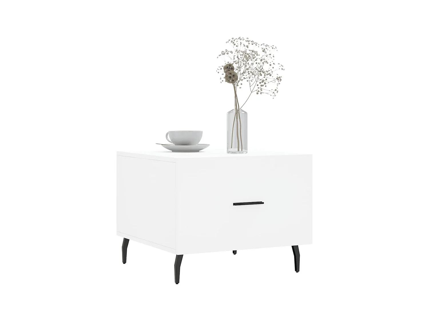 Table basse blanc 50x50x40 cm bois d'ingénierie