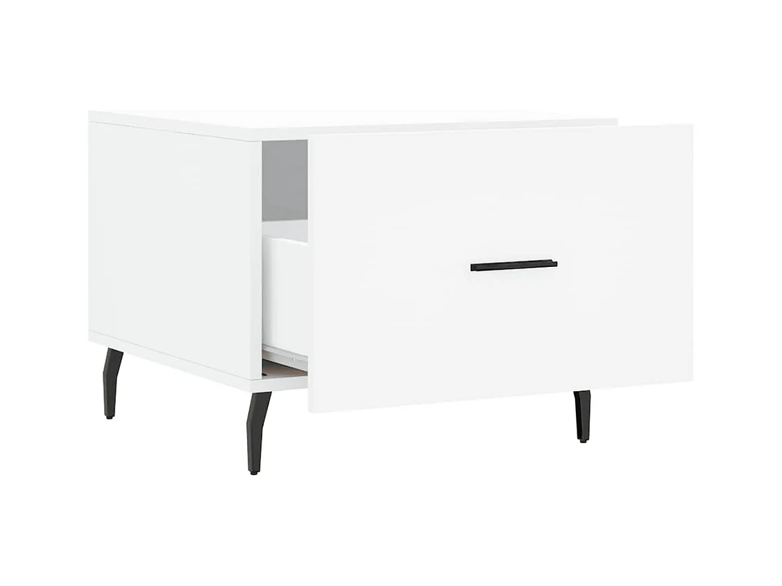 Table basse blanc 50x50x40 cm bois d'ingénierie