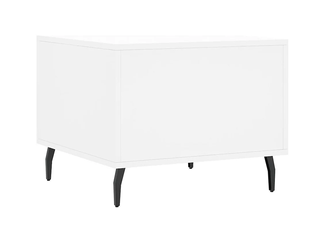 Table basse blanc 50x50x40 cm bois d'ingénierie