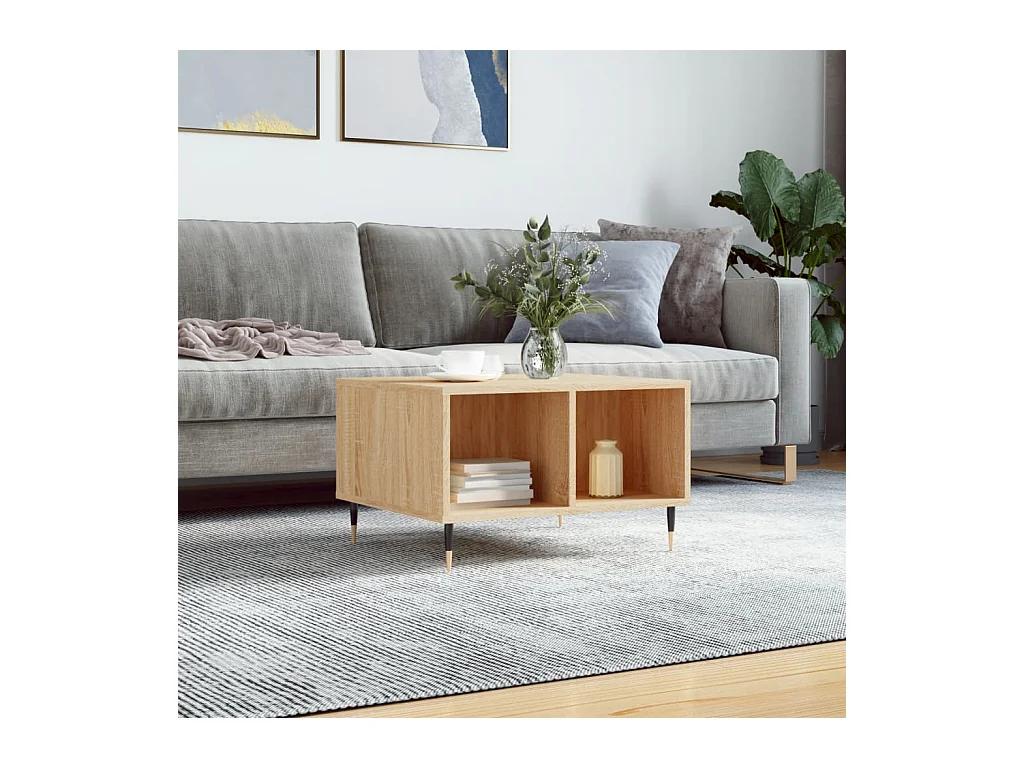 Salontafel 60x50x36,5 cm bewerkt hout sonoma eikenkleurig