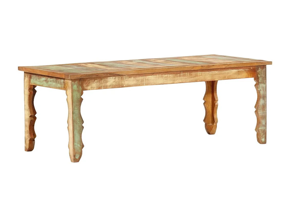 Mesa de centro de madera maciza reciclada 110x50x40 cm