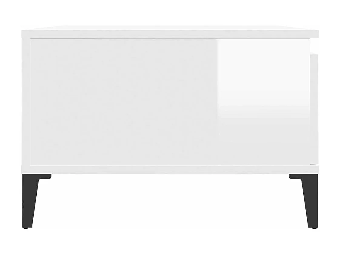 Salontafel 55x55x36,5 cm bewerkt hout hoogglans wit