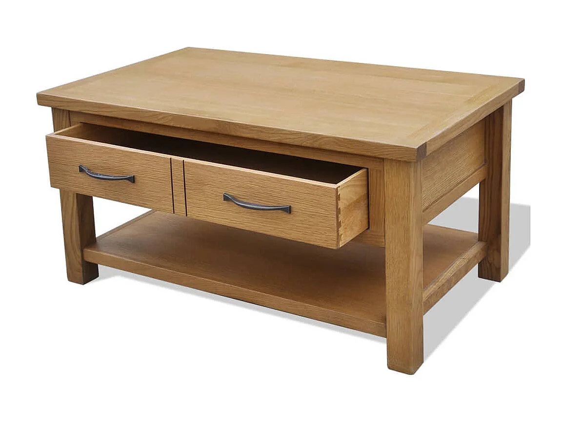 Table basse 88x53x45 cm Bois de chêne massif