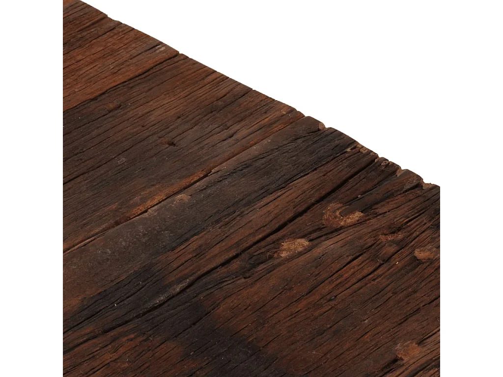 Table basse doré acier inoxydable et bois de mélèze massif