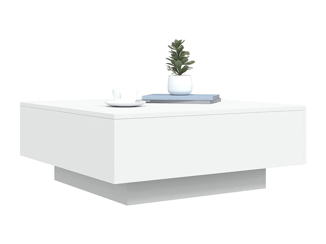 Mesa de centro com luzes LED 80x80x31cm branco