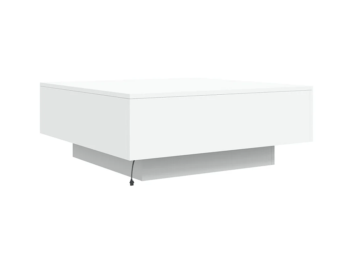 Table basse avec lumières LED blanc 80x80x31 cm