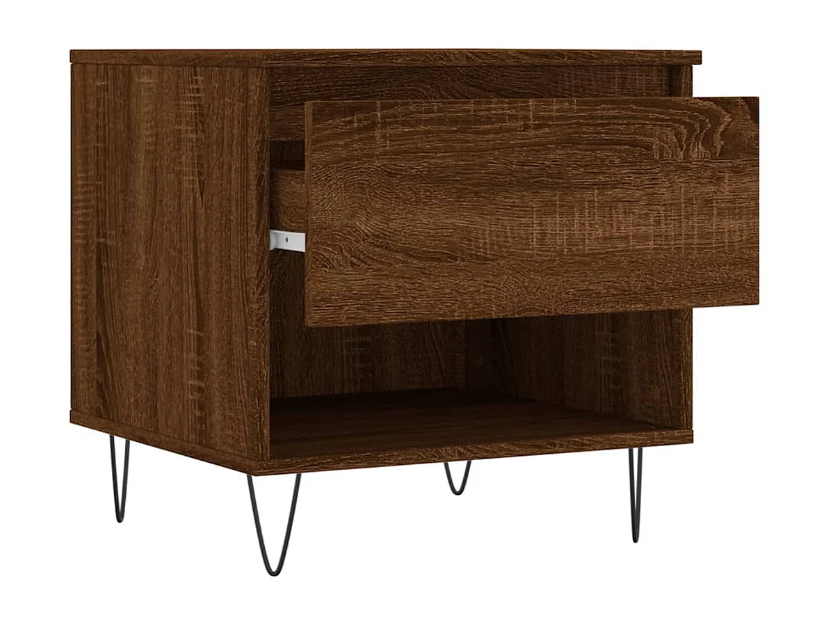 Mesa de centro madera de ingeniería roble marrón 50x46x50 cm