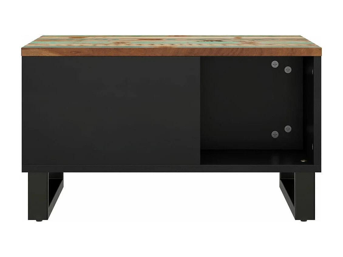 Mesa de centro de madera maciza reciclada 60x50x35 cm