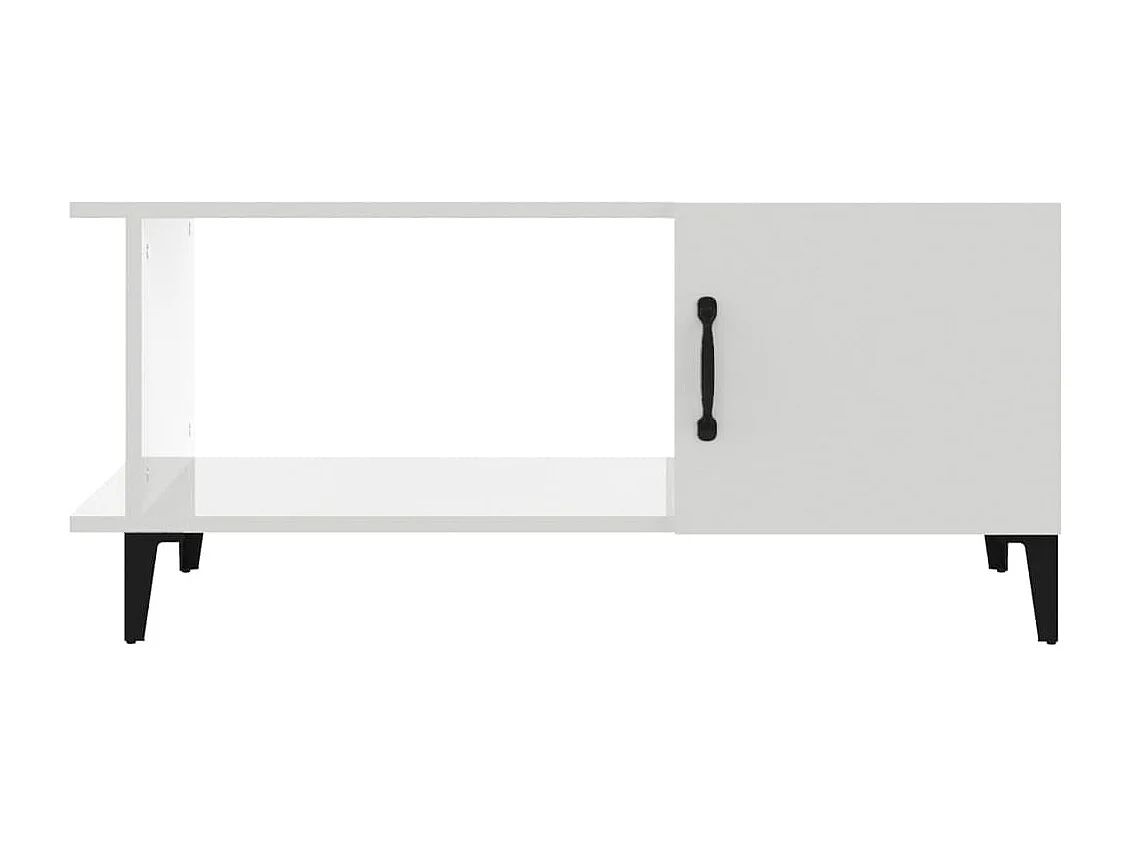Table basse Blanc brillant 90x50x40 cm Bois d'ingénierie
