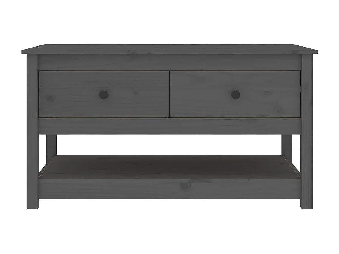 Table basse Gris 102x49x55 cm Bois massif de pin