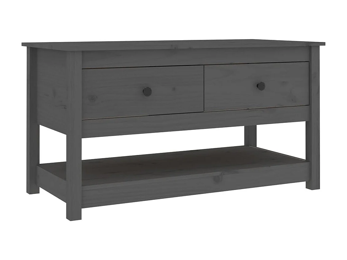 Table basse Gris 102x49x55 cm Bois massif de pin